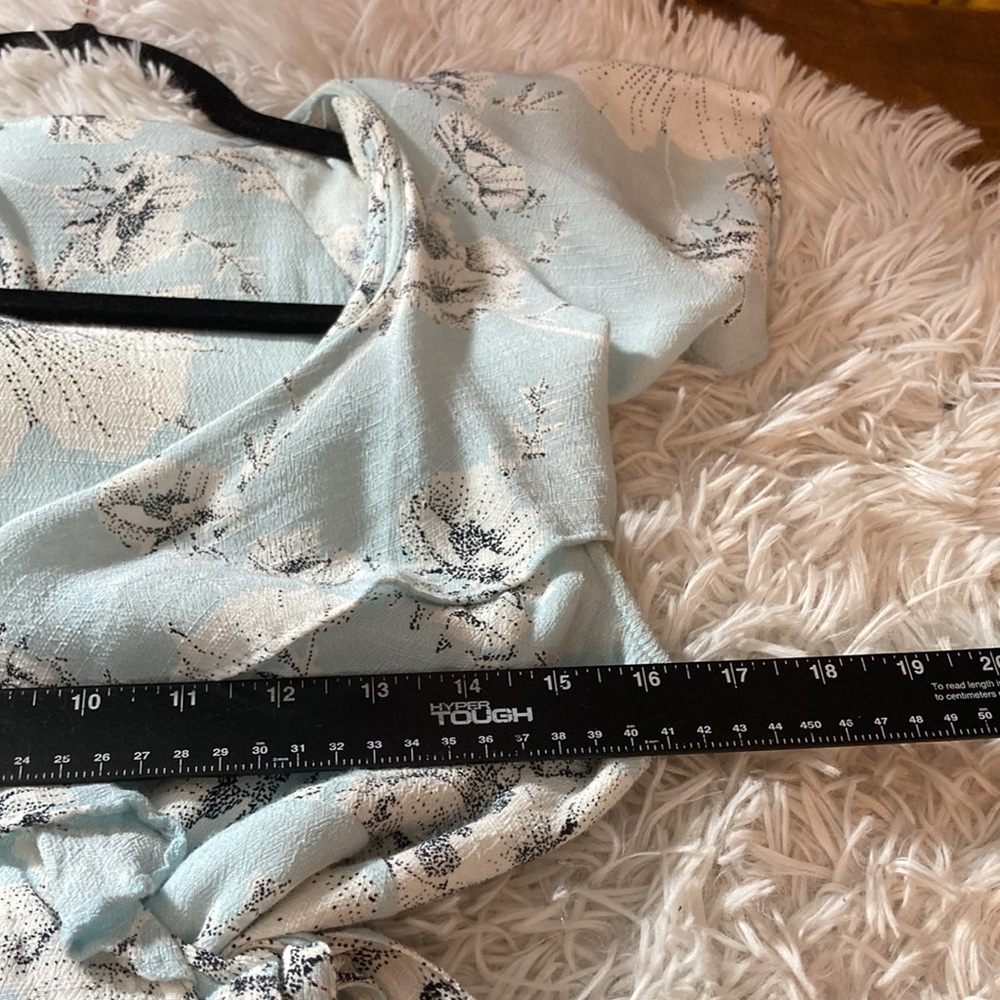 Free People Floral Wrap Dress in Light Blue - Picture 6 of 8